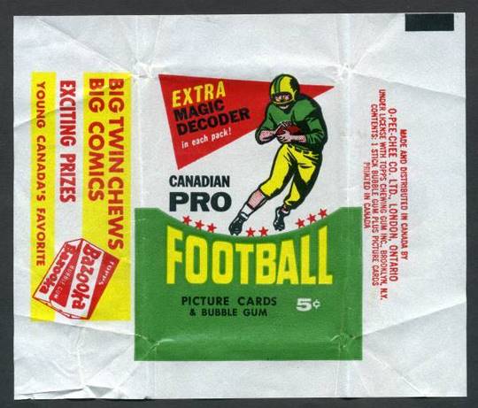 1964 Topps CFL Wrapper